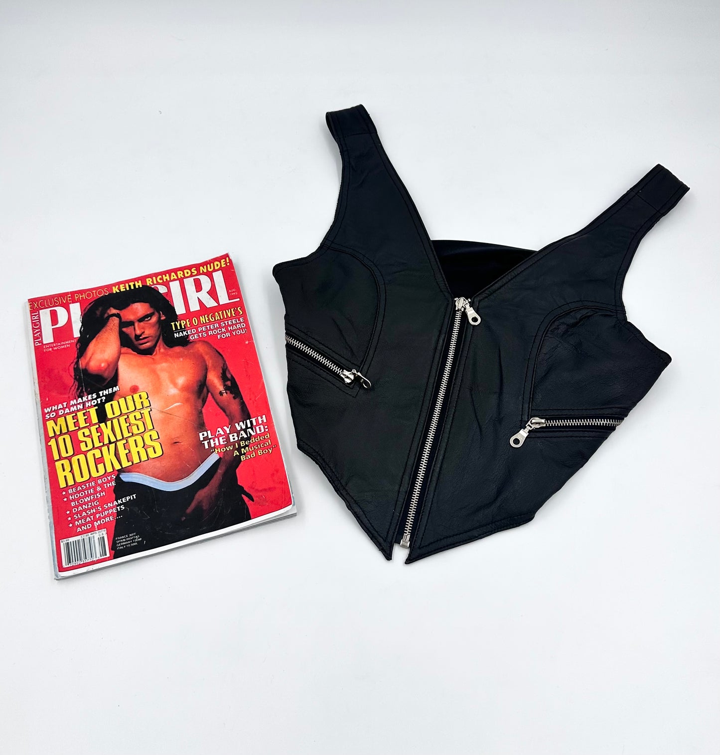 Vintage Cropped Leather Vest Top