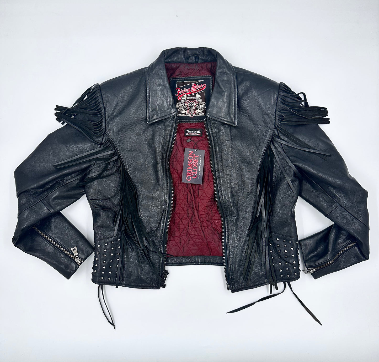 Vintage Flying Bikes Tassel & Studded Jacket