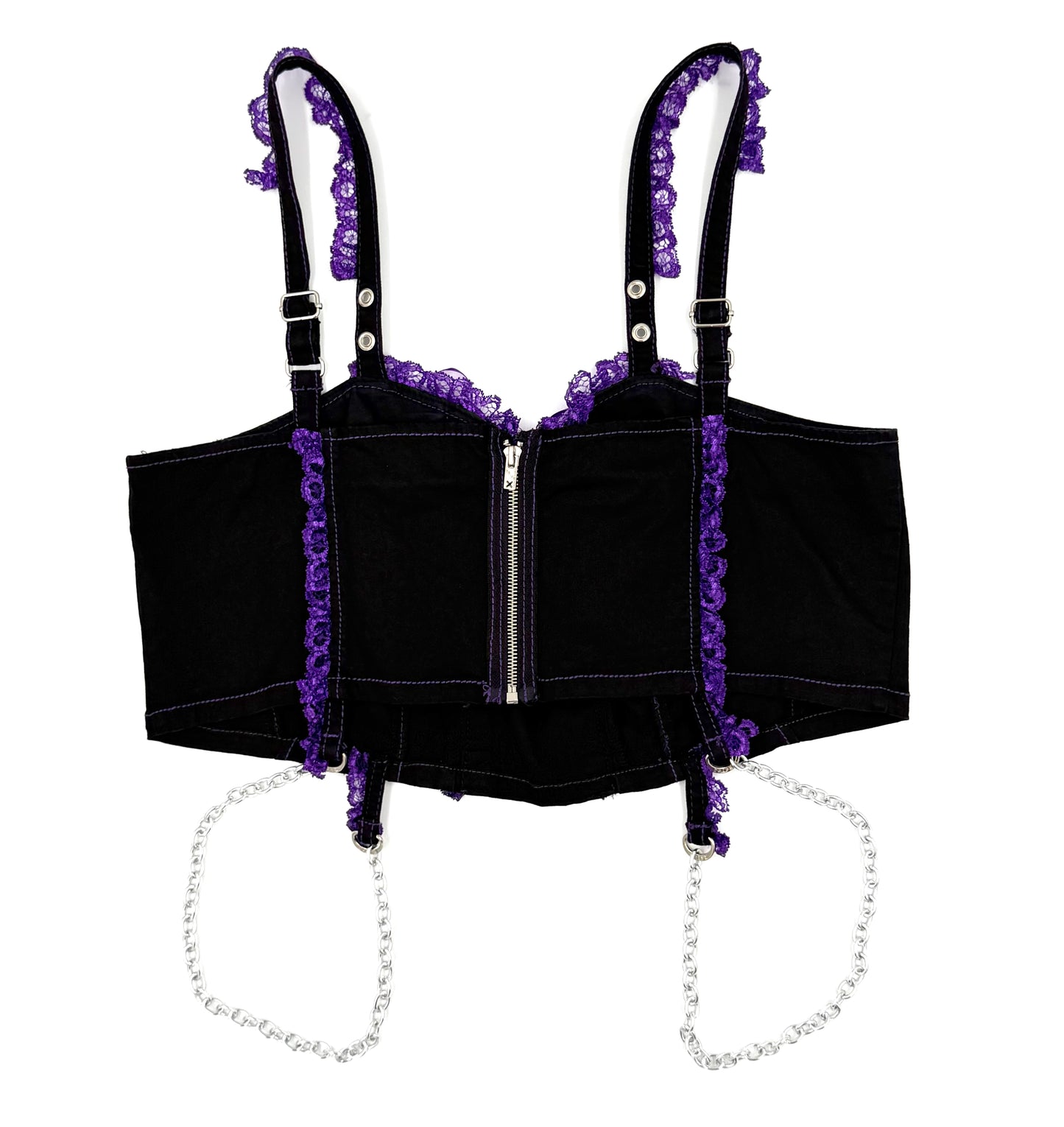 TRIPP NYC Lolita Black & Purple Corset Top - 2X
