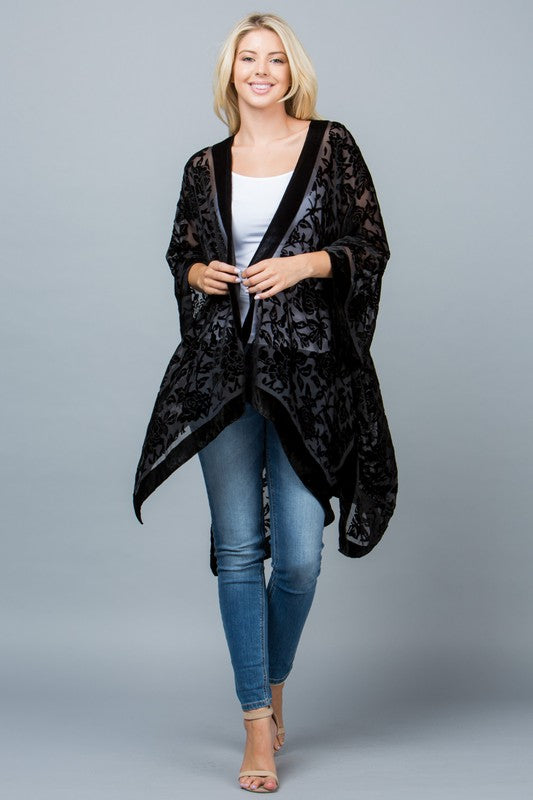 Sisters of the Moon Velvet Floral Kimono