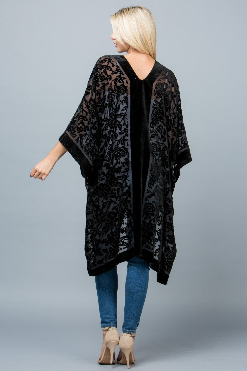 Sisters of the Moon Velvet Floral Kimono