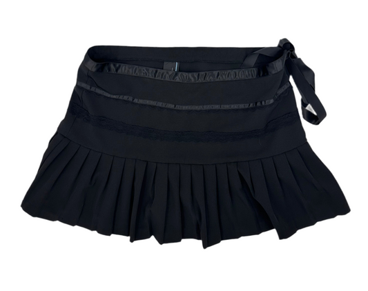 Y2K Era Black Pleated Micro Mini Skirt - XL