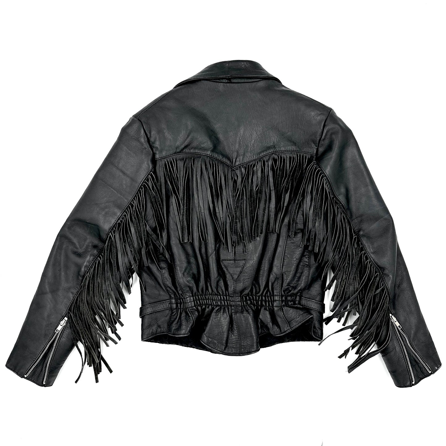 Vintage Park V Leather Fringed Biker Jacket