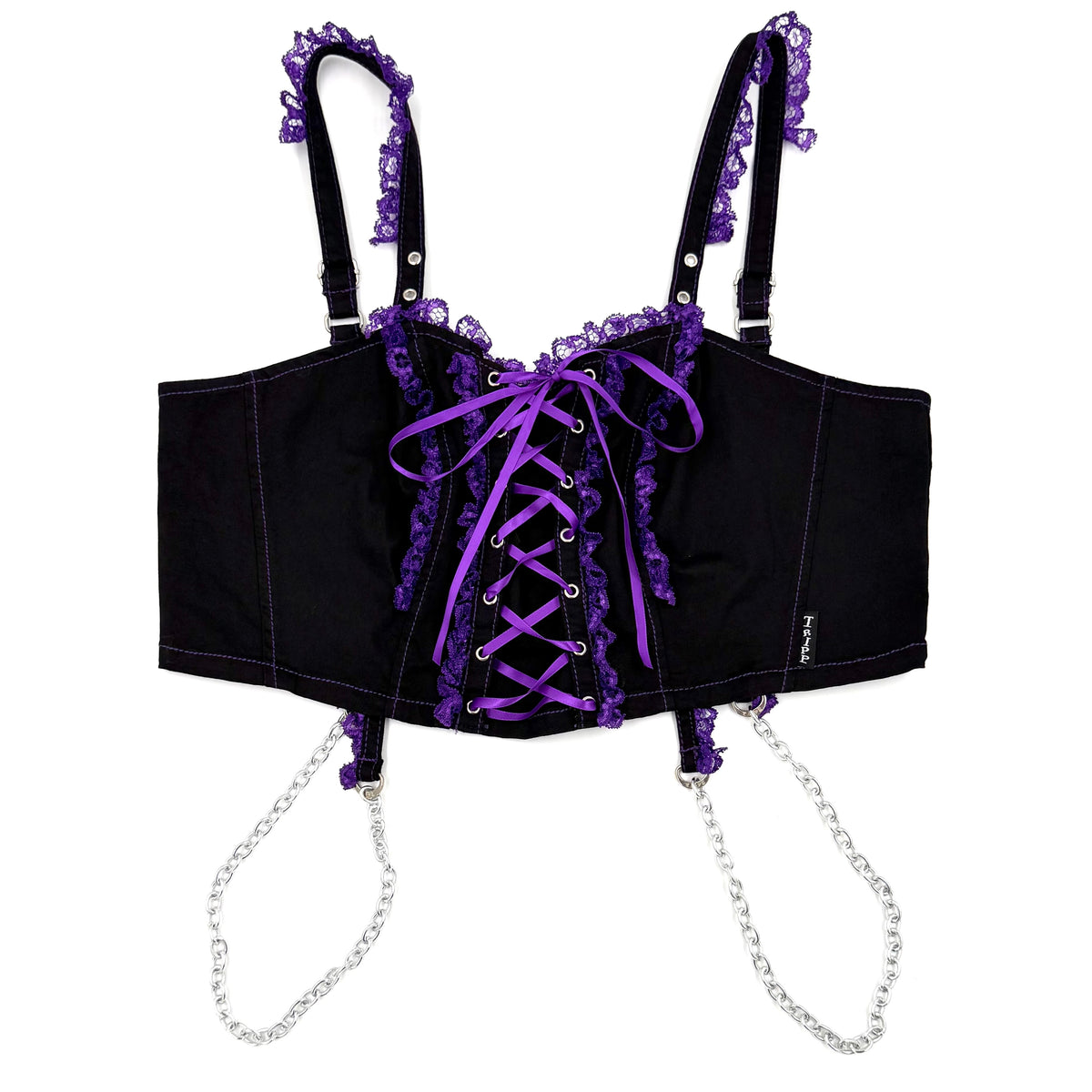 TRIPP NYC Lolita Black & Purple Corset Top - 2X