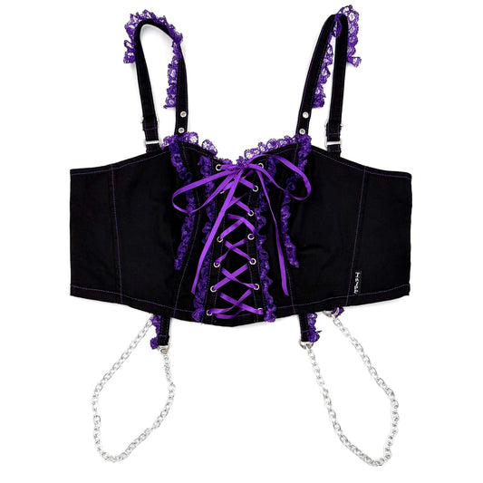 TRIPP NYC Lolita Black & Purple Corset Top - 2X