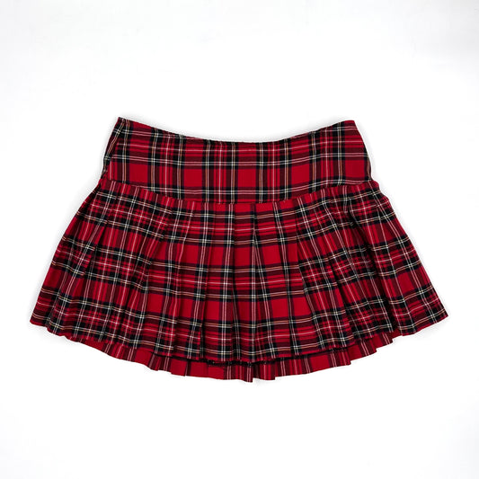 Y2K Era TRIPP NYC Red Plaid Pleated Mini Skirt - Medium