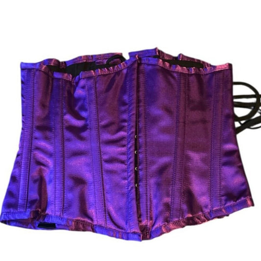 NWT Vintage Goth Purple Satin Underbust Corset