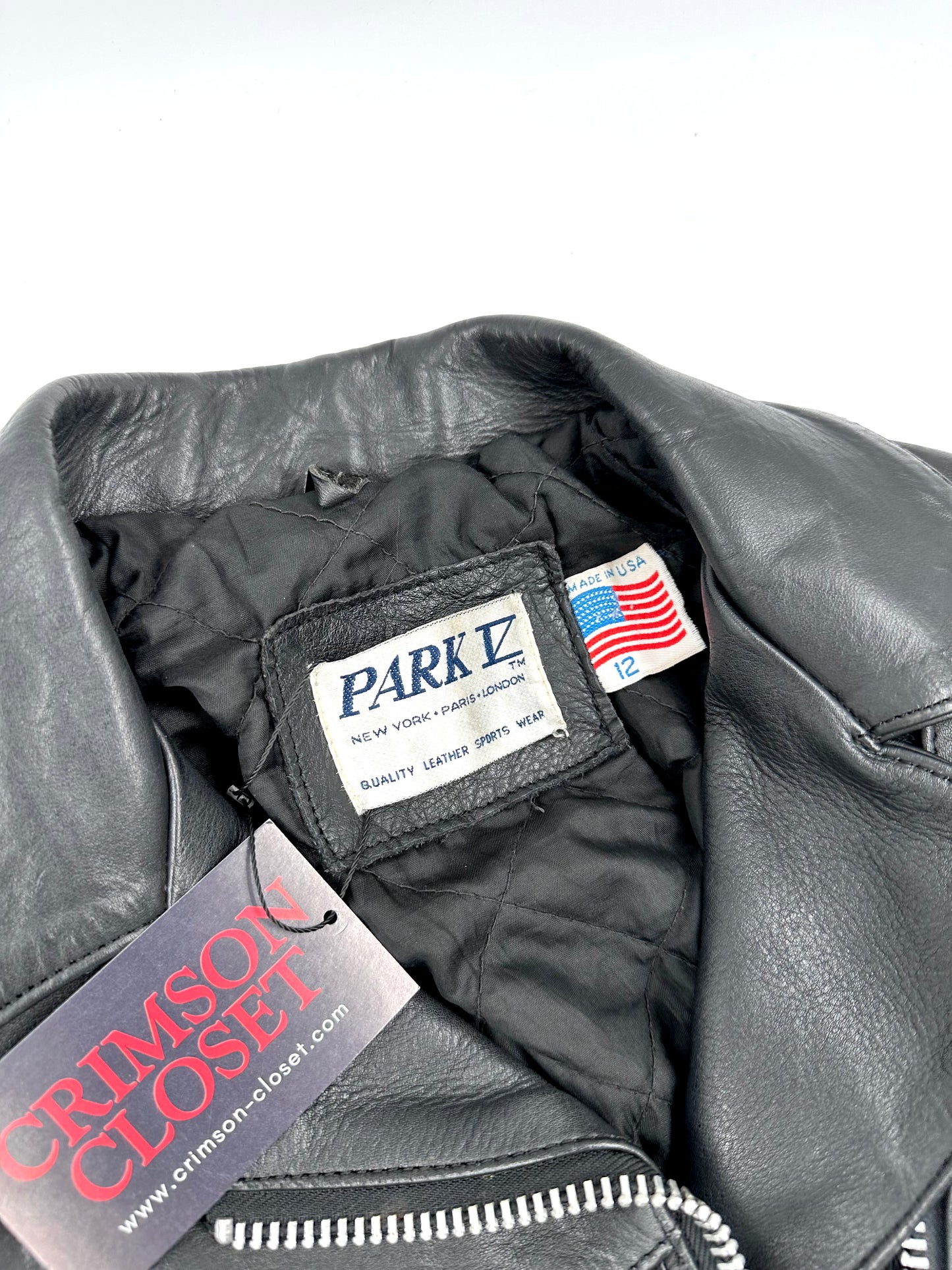 Vintage Park V Leather Fringed Biker Jacket