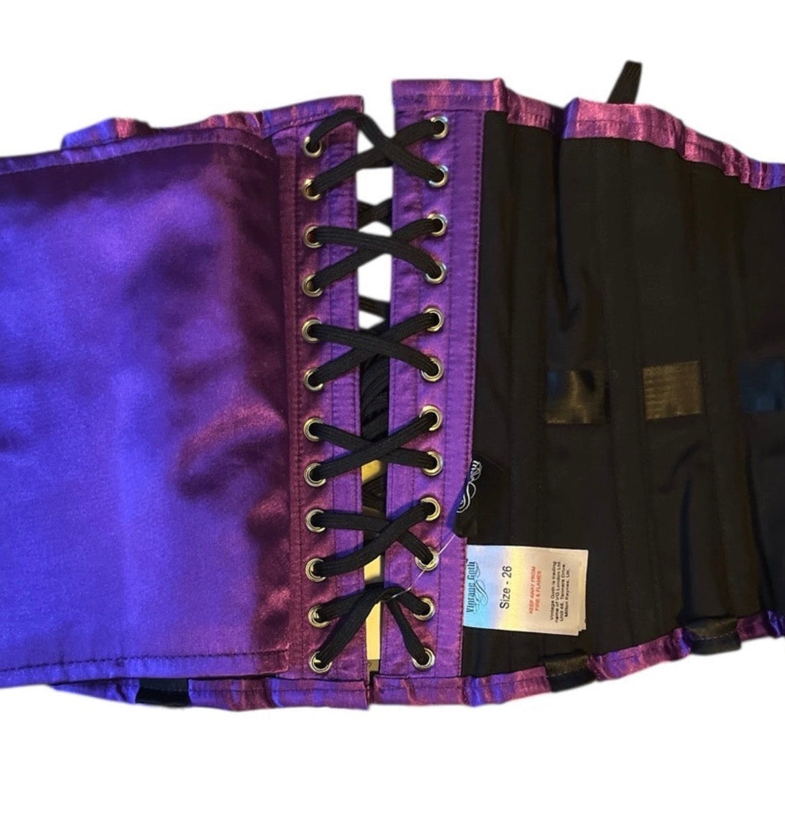 NWT Vintage Goth Purple Satin Underbust Corset