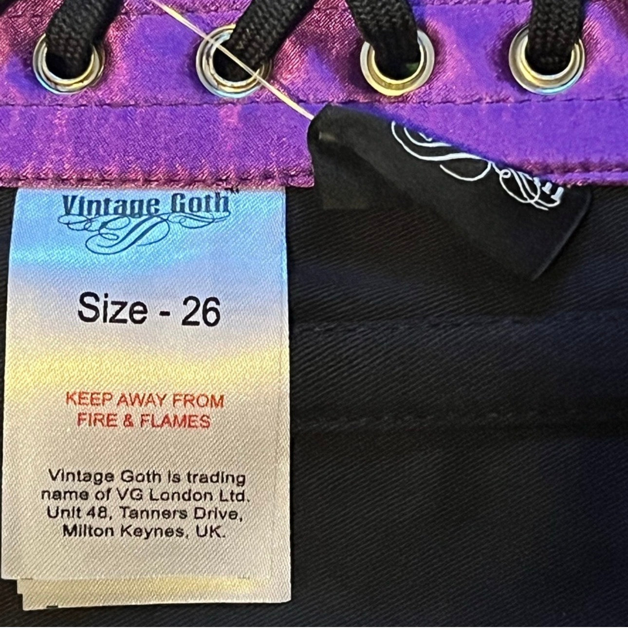 NWT Vintage Goth Purple Satin Underbust Corset