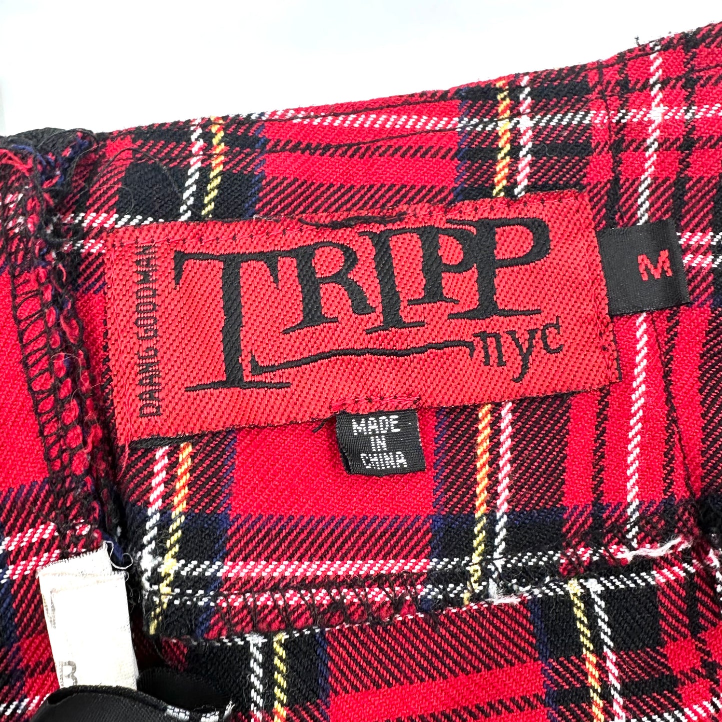 Y2K Era TRIPP NYC Red Plaid Pleated Mini Skirt - Medium