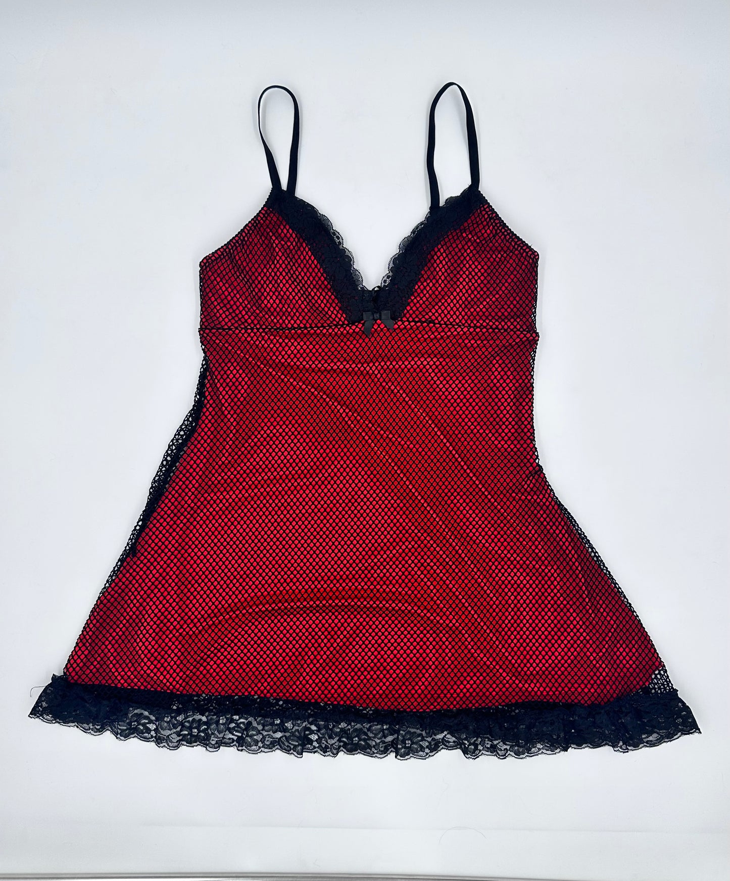 Widow Red Fishnet Slip Dress SZ XL