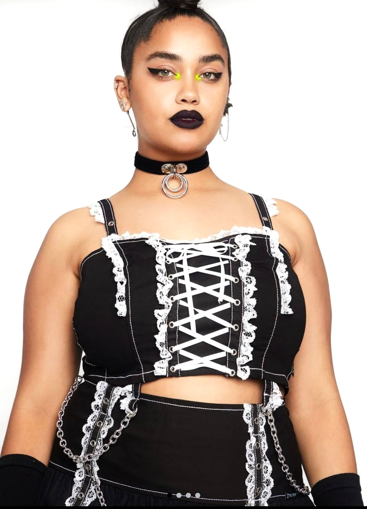 TRIPP NYC Lolita Black & White Corset Top