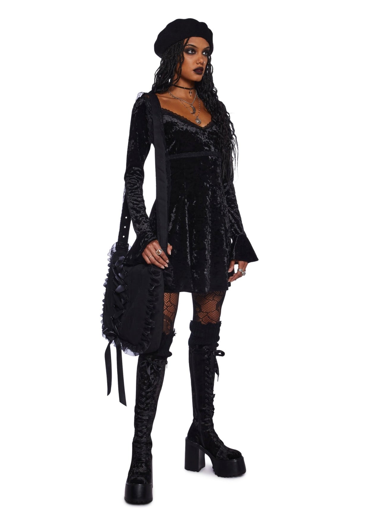 NWT Widow Glamour Sparks Velvet Dress - M