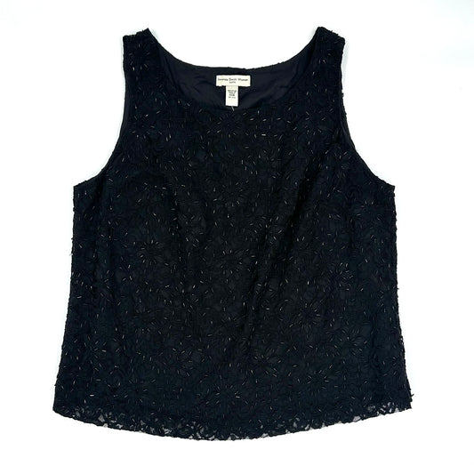 Vintage Lace Beaded Sleeveless Top - 2XL