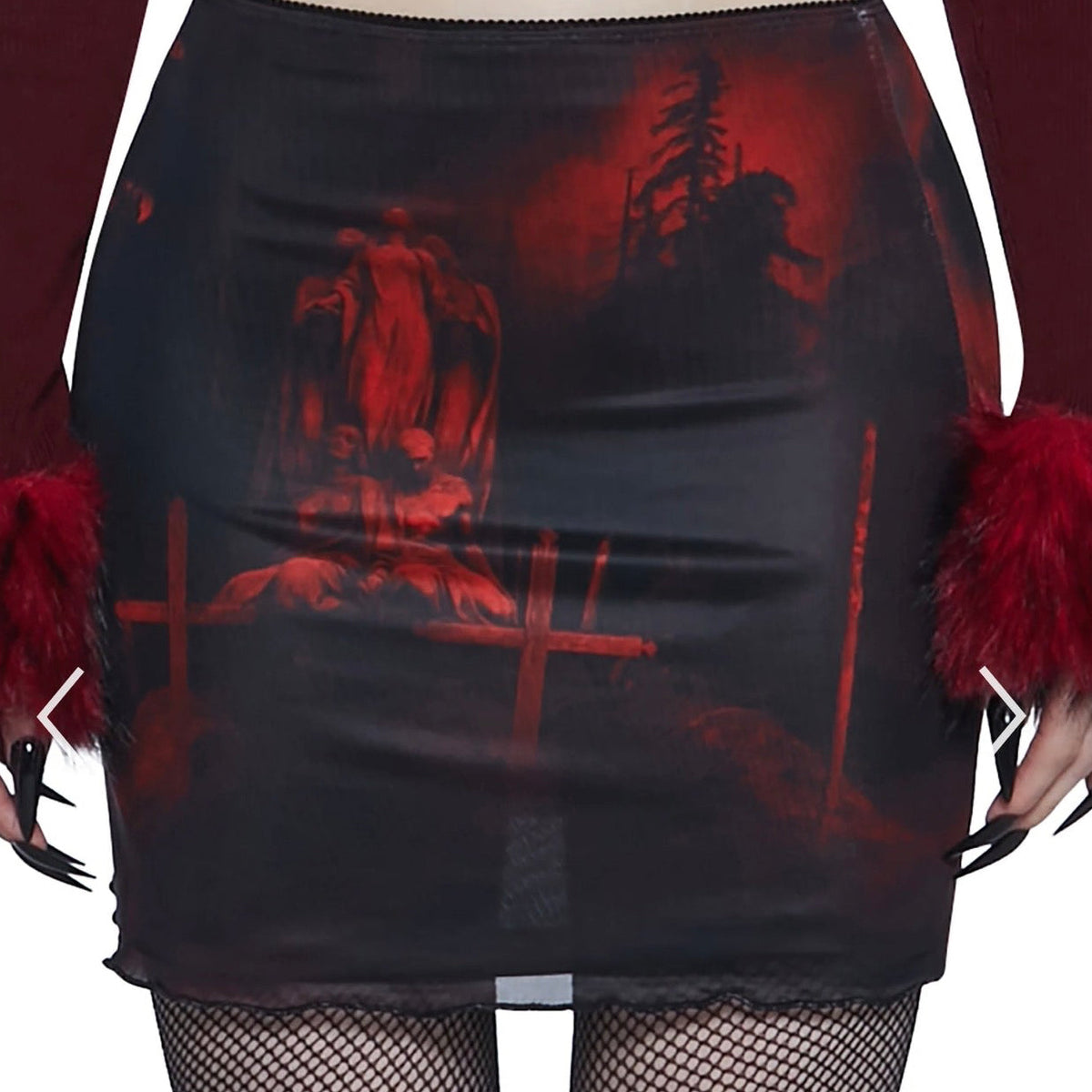 Widow Vampire Mesh Mini Skirt