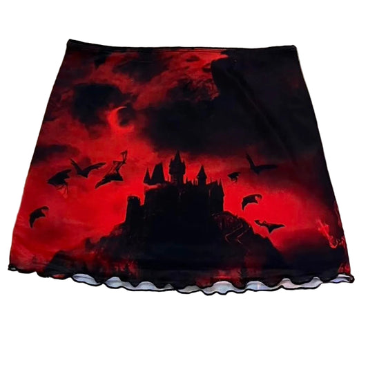 Widow House of Horrors Mesh Mini Skirt - XL
