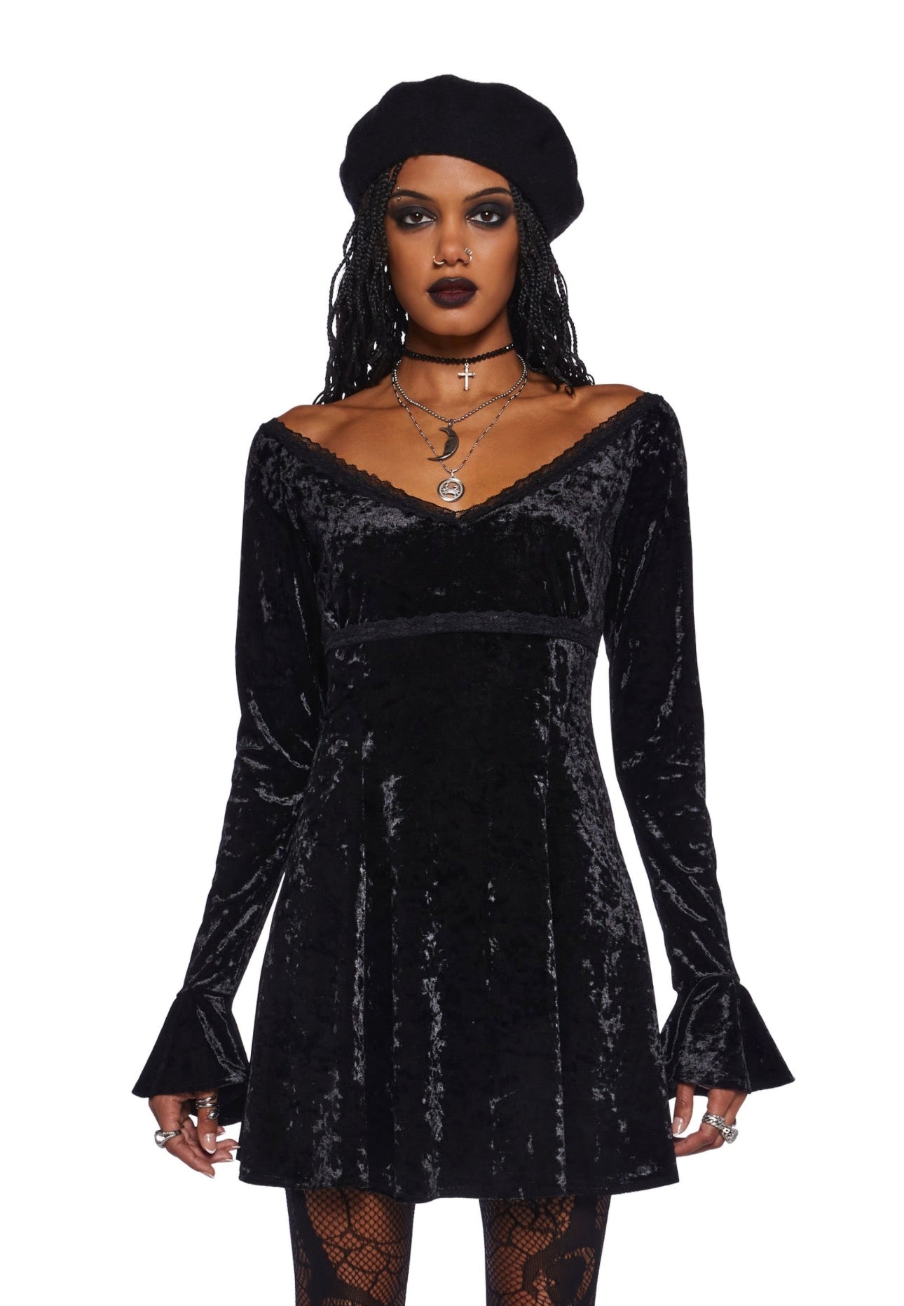 NWT Widow Glamour Sparks Velvet Dress - M