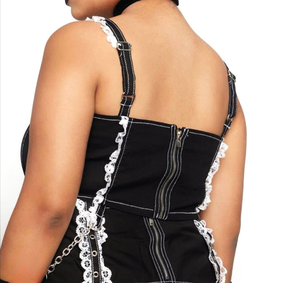 TRIPP NYC Lolita Black & White Corset Top