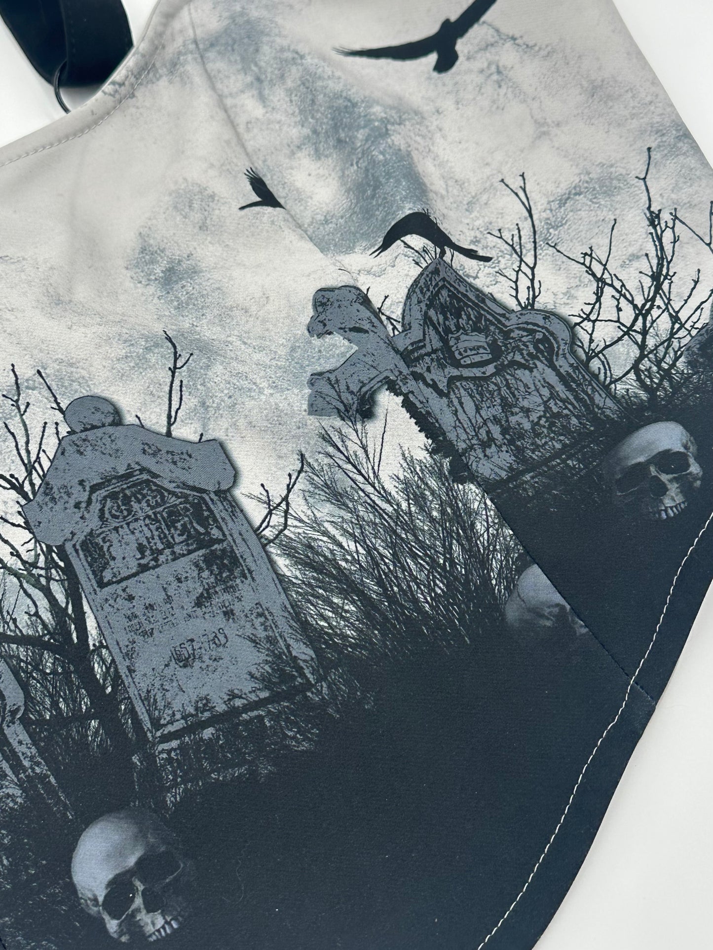 Graveyard Lace-Up Corset Style Crop Top - M