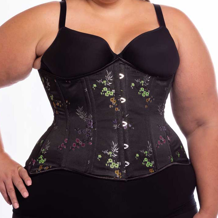 Midnight Plus Floral Longline Underbust Corset