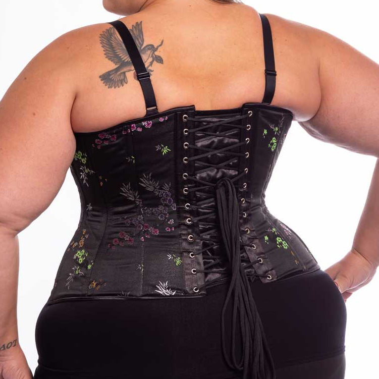 Midnight Plus Floral Longline Underbust Corset
