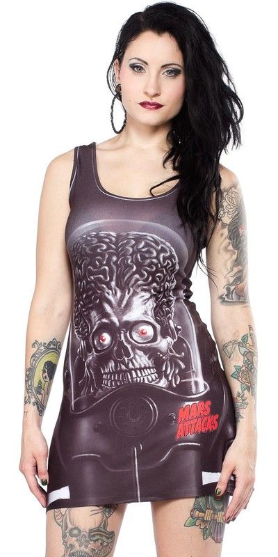 Kreepsville 666 Mars Attacks Martian Black Tank Dress