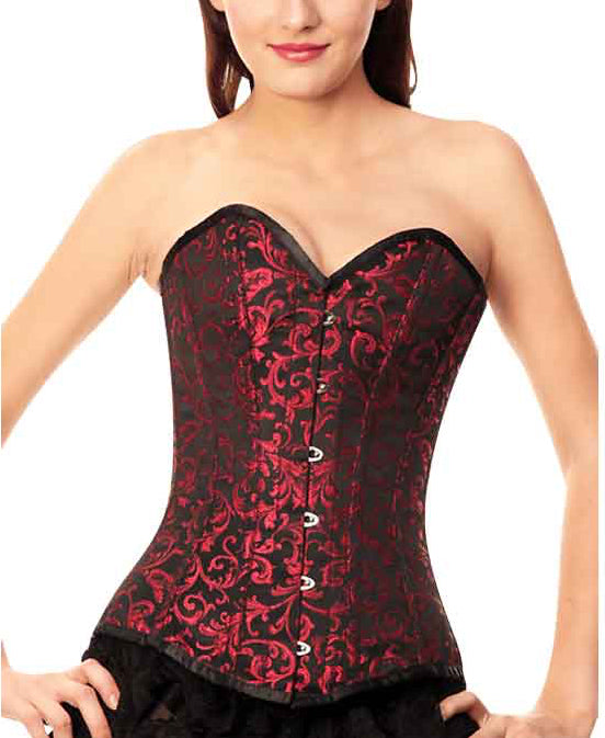 NWT Vintage Goth Red & Black Overbust Corset