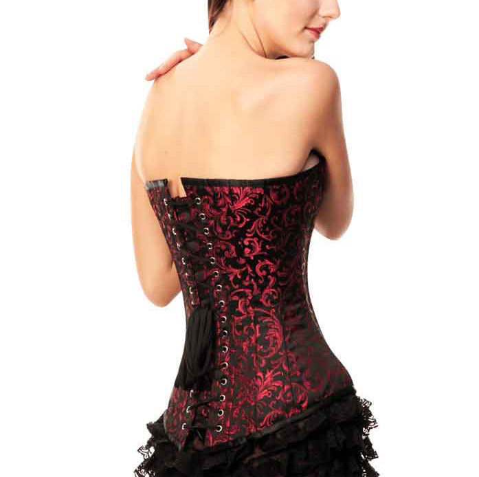 NWT Vintage Goth Red & Black Overbust Corset