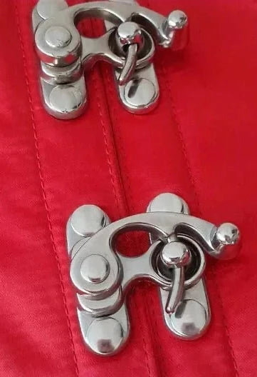 Vintage Goth Red Satin Underbust Corset with Steel Clasp - Size 30