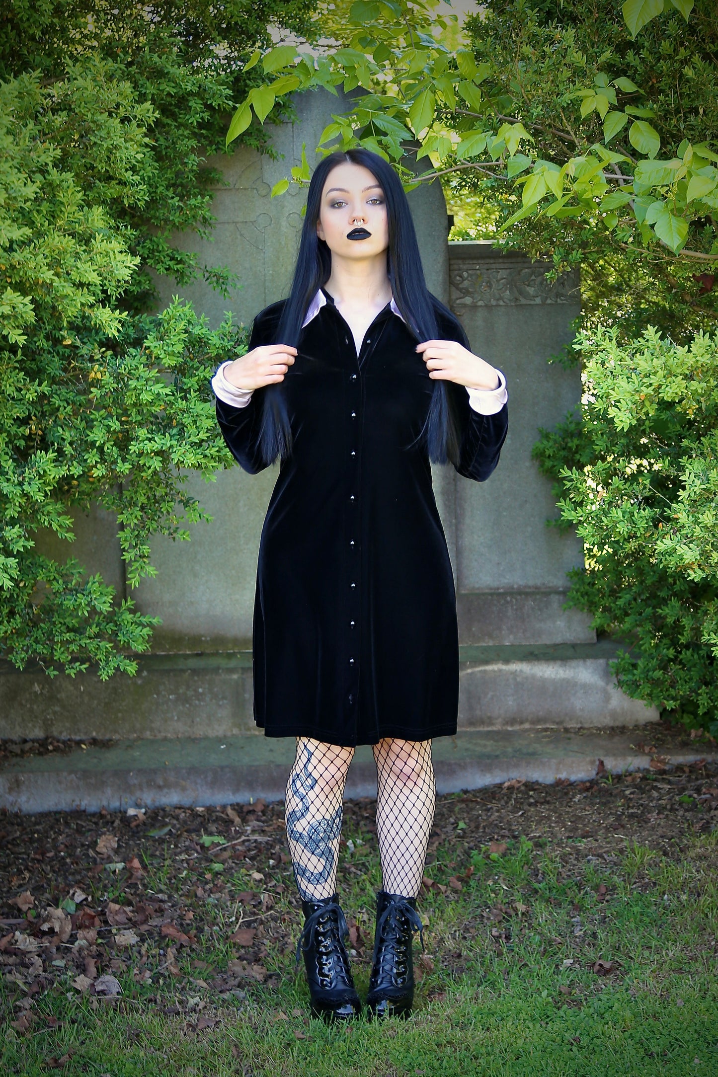 Vintage Ronni Nicole Velvet Wednesday Style Dress – Crimson Closet LLC