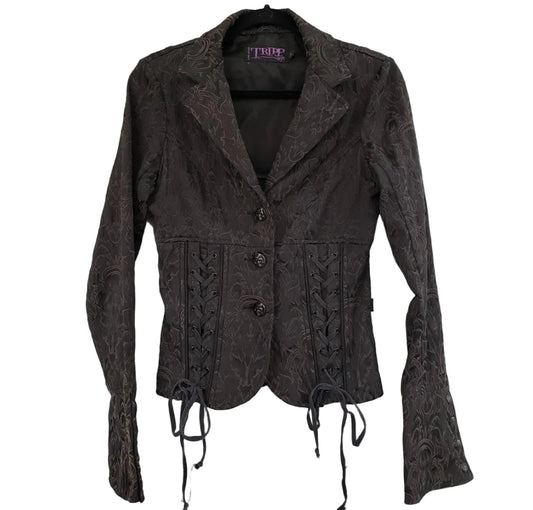 Y2K Vintage Tripp NYC Brocade Corset Style Jacket - M