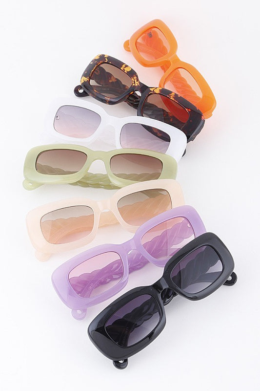Cher Rounded Rectangle Framed Sunglasses