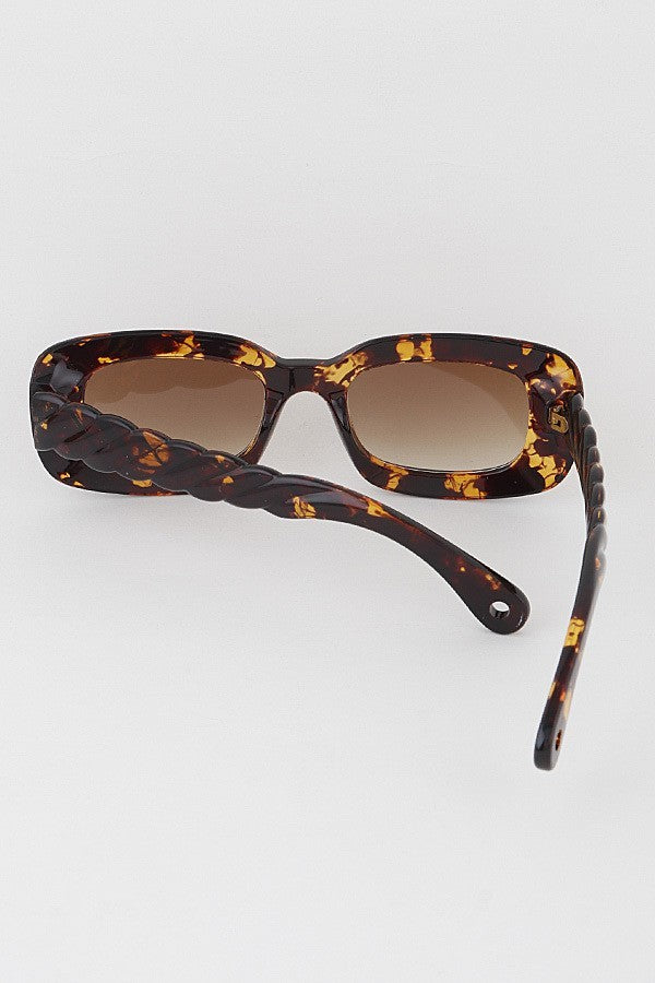 Cher Rounded Rectangle Framed Sunglasses