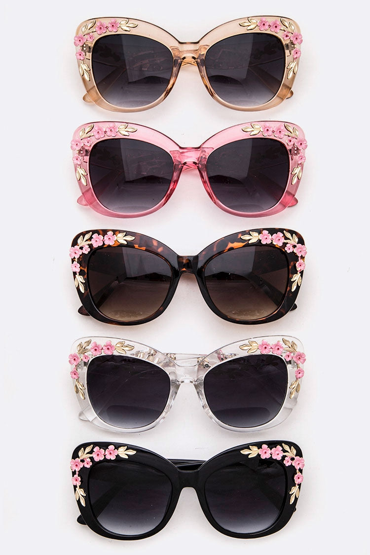 Janis Floral Square Sunglasses